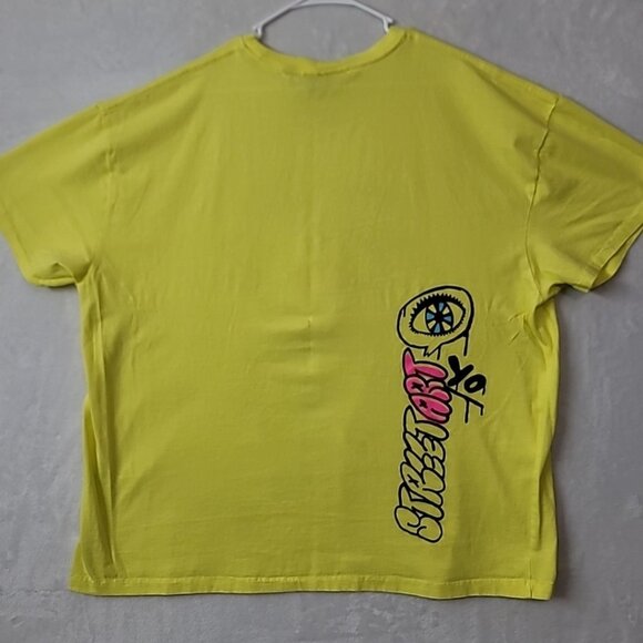 No Boundaries Mens 3X Large Tshirt Neon Yellow Oversized Airbrush Street Art Y2K - Picture 6 of 12